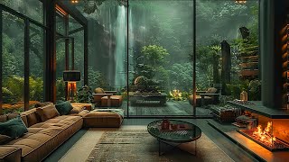 Rainy Day At Cozy Forest Room Ambience Crackling Fire And Rain Sounds For Meditation Deep Sleep [upl. by Ennavoj648]