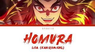 「Homura 炎   LiSA」KANENGROMAJI LYRICS Demon Slayer the movie Mugen Train theme [upl. by Lohse]