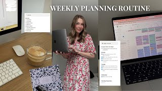 How I Plan My Week simple amp realistic 🗓️✨ Google Calendar amp Notion workflow [upl. by Ykcaj]