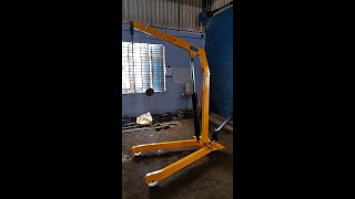 Hydraulic floor crane manual for material lifting by RKENGINEERING WORKS [upl. by Anoyk]