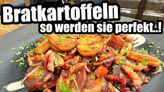 Bratkartoffeln von der Plancha knusprig und perfekt  The BBQ BEAR [upl. by Fong]