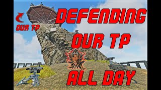 TRIO Defending our Outside Carno Cave TP from MULTIPLE TRIBES Ark Official Small Tribes PvP Series [upl. by Sheedy872]