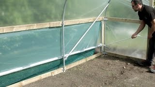 Fitting Ventilation Screen to Timber Side Rails on Polytunnel [upl. by Daniel87]