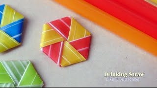 How to fold beautiful straw flowers  Make flowers straw  Drinking straw  DIY Art Straws [upl. by Anohsal]