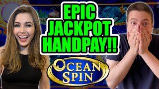 INCREDIBLE JACKPOT HANDPAY DOWN TO THE LAST DOLLAR OCEAN SPIN SLOT MACHINE ad [upl. by Thenna]