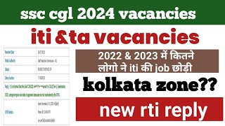 ssc cgl 2024 latest income tax inspector ampta vacancies latest rti replykolkata zone [upl. by Ybbed331]