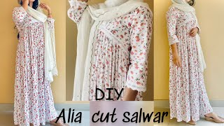 DIYalia cut salwar Yoke pleated designer Kurthanaachusworld cuttingandstitching [upl. by Onavlis]