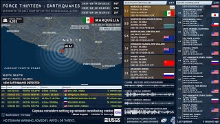 20210320 030633 UTC  M 57  Marquelia Mexico  Force Thirteen Earthquakes [upl. by Tobi]