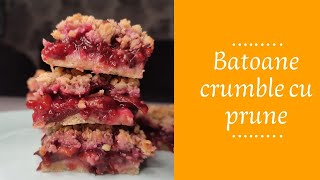 Batoane crumble cu prune  Prajitura de post  Vegan de Romania [upl. by Niamjneb]