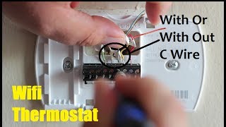 How To Install A Wifi Thermostat With Out And With C Wire [upl. by Enelime]