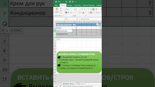 Как за один раз вставить много столбцовстрок shorts [upl. by Anaujahs912]