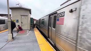 Astoria ditmas bound R46 N train entering queensboro plaza and a Flushing Main Street bound R188 7 [upl. by Enrichetta]