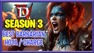 Diablo 4 Season 3 Best Barbarian Build for Charge HOTA NO ES  OP Season of the Construct Guide [upl. by Egidio]