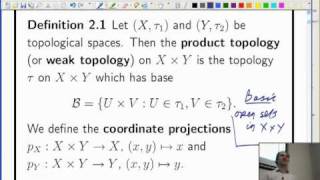 Lecture 5b Functional Analysis  Infinite products and Tychonoffs theorem [upl. by Fox]