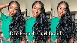 DIY FRENCH CURL BRAIDS  HOW TO KNOT ENDS  Ayya Luxury Braiding Hair  Chavi Allie [upl. by Johannah64]