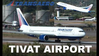 TIVAT Airport 2008 TRANSAERO B767 300 take off [upl. by Fremont456]