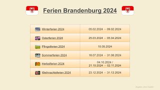 Ferien Brandenburg 2024 [upl. by Zosima]