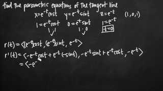 Parametric equations of the tangent line vectors KristaKingMath [upl. by Bigford]