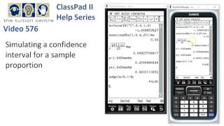 ClassPad Help 576  Simulating Confidence Interval Sample Mean [upl. by Dov]