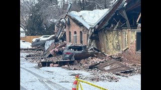 Heavy snow suspected as cause of roof collapse at Lava Hot Springs restaurant in Idaho [upl. by Anella903]