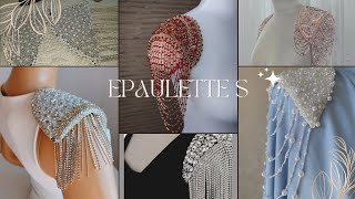 Epaulette Beaded Shoulder Pad Shoulder Brooch Beaded Epaulette Cloth Embroidery Detachable [upl. by Lerud]