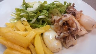 Receita de lulas grelhadas na chapa com batata frita by necasdevaladares [upl. by Warfold]