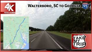 South Carolina into Georgia on Interstate 95 Walterboro Hardeeville and the state line in 4K [upl. by Ttennaej808]