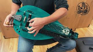 HurdyGurdy Model Fat Cat  Emerald Green  24 keys  Ukrainian Lira  Lyre  Wooden Handmade Gurdy [upl. by Genesa444]