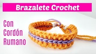 Brazalete crochet hecho con cordón rumano [upl. by Onitnatsnoc353]