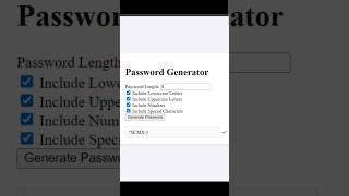 javascript password generator project for beginners using html css bootstrap and javascript [upl. by Nylyak493]