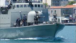 Hellenic Navy missile boat P20 HS Laskos sailing [upl. by Annayek675]