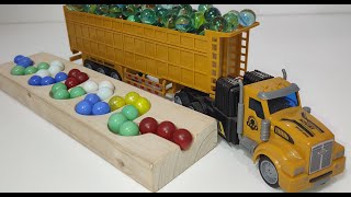 Marble Run Race ☆ HABA Slope amp Retro Makita Truck Excavator Garbage Truck Dump Truck Ambulance [upl. by Cyrille]