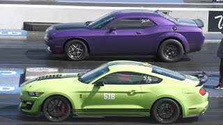 Demon 170 vs Shelby GT500  drag race [upl. by Buchheim]