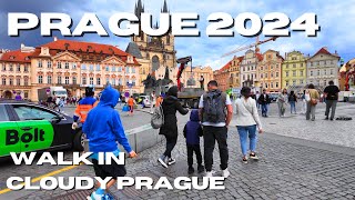 Prague Walking Tour Cloudy Prague amp A Few Hours After PRAGUE INTERNATIONAL MARATHON 2024 🇨🇿 4K [upl. by Vanny]