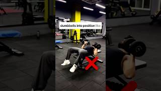 Tip for setting the dumbell for Dumbell Chest Press gymtips benchpress [upl. by Ilah]