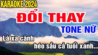 Đổi Thay Karaoke Tone Nữ Nhạc Sống gia huy beat [upl. by Anamor]