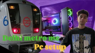 He made gaming setup in delhi metro 😳 [upl. by Esmaria]