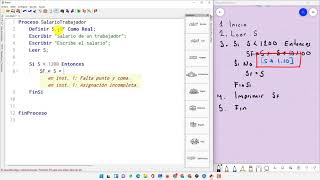 Pseudocódigo salario de un trabajador [upl. by Doomham683]
