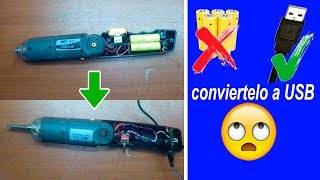 Como convertir un Destornillador inalambrico a USB 5V [upl. by Annahpos]