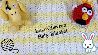 How to Crochet the Easy Chevron Baby Blanket [upl. by Janna475]