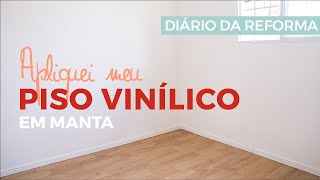 Colando piso vinílico com cola branca  Rodapé de EVA [upl. by Ernald46]