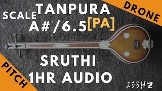 Tanpura Sruthi  Drone  A Scale or 65 Kattai  Pa Panchamam Pancham  233Hz [upl. by Rothenberg668]