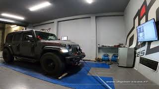 Jeep Wrangler 20T 270cv AUTO Reprogrammation Moteur Flexfuel  294cv Digiservices Paris 77 Dyno [upl. by Eilyab526]