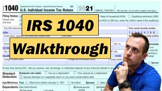 2021 IRS Form 1040 Walkthrough  Single No Dependents [upl. by Nylarej]