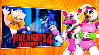 SML MOVIE Five Nights At Freddys 4 REACTION with Glamrock Chica and Funtime Foxy [upl. by Harehs407]