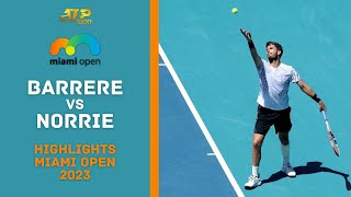 Cam Norrie vs Gregoire Barrere Highlights  Miami Open 2023 Round 2 Gameplay [upl. by Joashus15]