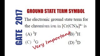 Finding Ground State Term Symbol Very Important  GATE 2017 [upl. by Eednyl]