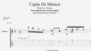 Cajita de Música  Alborada  Tárrega  Tablatura por Jesús Amaya [upl. by Amin459]