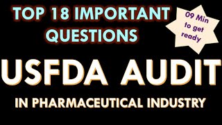 USFDA Audit in Pharmaceutical industry l Interview Question and answers l USFDA inspection Form 483 [upl. by Ordnael]