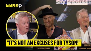 TYSON DOESNT HAVE TO SPEAK TO TALKSPORT 😬 Frank Warren DEFENDS Tyson Fury ahead of Usyk rematch [upl. by Zanahs]